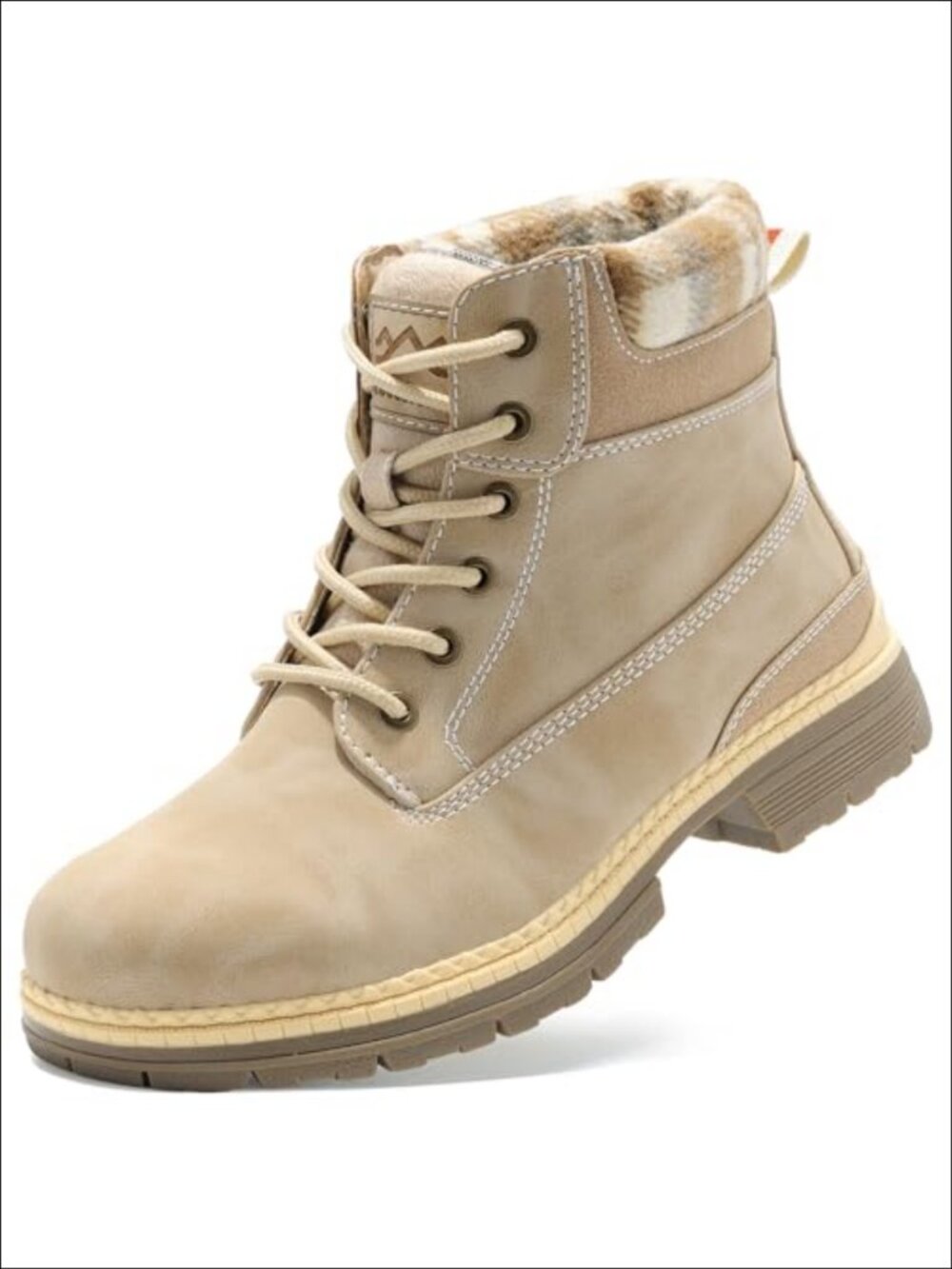 Womens Hiking Snow Winter Boots Lace Up Fur Lined Water Resistant Ankle Boots